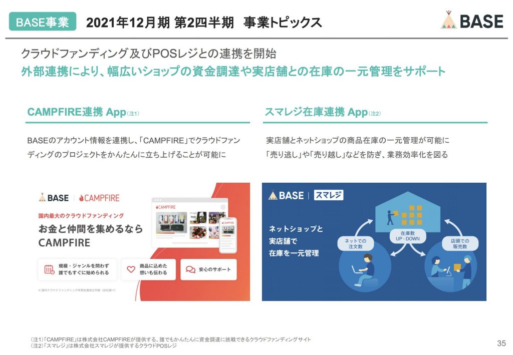 BASE：クラウドファンディング及びPOSレジとの連携を開始